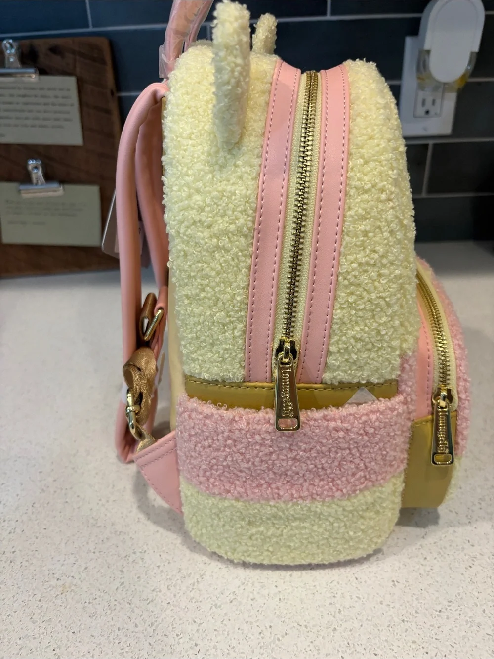 Disney Yellow & Pink Winnie the Pooh Sherpa Loungefly Backpack NWT